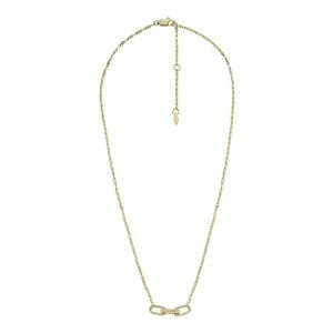 fossil women's stainless steel gold-tone heritage d-link glitz chain necklace, color: gold (model: jf04523710)