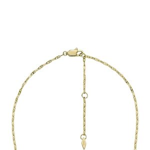 Fossil Women's Stainless Steel Gold-Tone Heritage D-Link Glitz Chain Necklace, Color: Gold (Model: JF04523710)