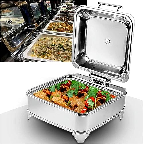 Chafing Dishes Chafing Dish Buffet Set, Food Warmers Server Warming Tray Round Rectangular Chafers, Stainless Steel Square Chafer, Round Food Warmer Chafing For Catering Warmer Chafer Set, Energy Effi