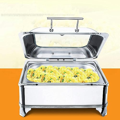 Chafing Dishes Chafing Dish Buffet Set, Food Warmers Server Warming Tray Round Rectangular Chafers, Stainless Steel Square Chafer, Round Food Warmer Chafing For Catering Warmer Chafer Set, Energy Effi