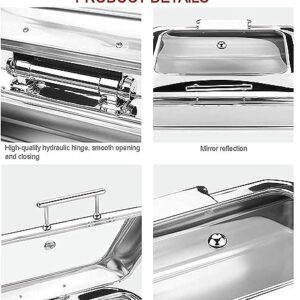 Chafing Dishes Chafing Dish Buffet Set, Food Warmers Server Warming Tray Round Rectangular Chafers, Stainless Steel Square Chafer, Round Food Warmer Chafing For Catering Warmer Chafer Set, Energy Effi