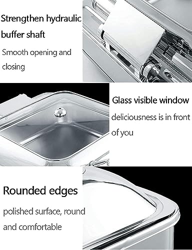 Chafing Dishes Chafing Dish Buffet Set, Food Warmers Server Warming Tray Round Rectangular Chafers, Stainless Steel Square Chafer, Round Food Warmer Chafing For Catering Warmer Chafer Set, Energy Effi