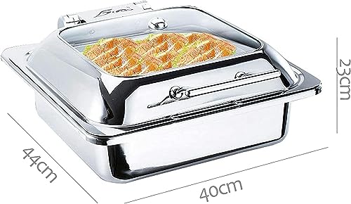 Chafing Dishes Chafing Dish Buffet Set, Food Warmers Server Warming Tray Round Rectangular Chafers, Stainless Steel Square Chafer, Round Food Warmer Chafing For Catering Warmer Chafer Set, Energy Effi