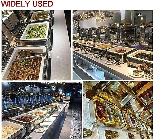 Chafing Dishes Chafing Dish Buffet Set, Food Warmers Server Warming Tray Round Rectangular Chafers, Stainless Steel Square Chafer, Round Food Warmer Chafing For Catering Warmer Chafer Set, Energy Effi