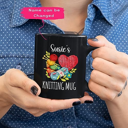 Knitting Mug Coffee Mug, Personalized Crochet Mugs For Knitting Lovers, Best Crochet Ever Cups, Custom Knitting Ceramic Mug With Name, Yarn Balls Porcelain Mug, Crocheter Black Tea Cup 11oz 15oz