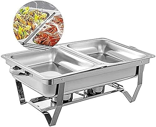 Chafing Dishes Chafing Dish Buffet Set, Food Warmers Server Warming Tray Round Rectangular Chafers, Stainless Steel Square Chafer, Round Food Warmer Chafing For Catering Warmer Chafer Set, Energy Effi