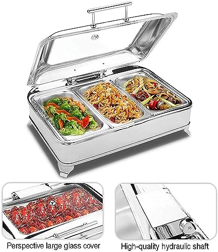 Chafing Dishes Chafing Dish Buffet Set, Food Warmers Server Warming Tray Round Rectangular Chafers, Stainless Steel Square Chafer, Round Food Warmer Chafing For Catering Warmer Chafer Set, Energy Effi