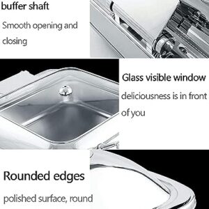 Chafing Dishes Chafing Dish Buffet Set, Food Warmers Server Warming Tray Round Rectangular Chafers, Stainless Steel Square Chafer, Round Food Warmer Chafing For Catering Warmer Chafer Set, Energy Effi