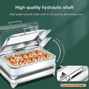 9L Electric Chafing Dish, Food Heating Trays Buffet, Buffet Servers and Warmers, Stainless Steel Dish for Parties Perfect for Parties, Entertaining Holidays