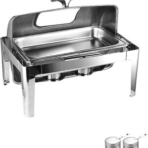 Electric Buffet Server,Food Warmer Tray, Adjustable Temperature, Portable Chafing Dish, Catering Buffet Serving Tray,Stainless Steel Material,uitable for Hotels, Restaurants, Parties