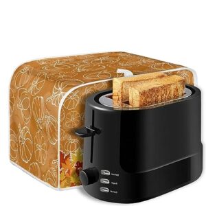 Psesaysky Maple Leaf Fall 4 Slice Toaster Covers, Anti-Scratch Covers Protection Small Appliance Cover Thanksgiving Day Gift Dustproof Bakeware Protector with Top Hook