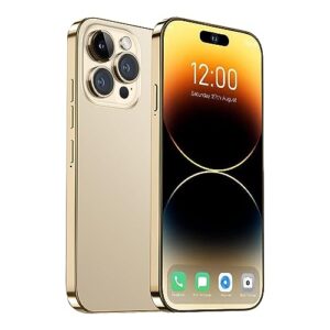 wv leisuremaster a14pro max unlocked phone, 6+256gb android 13.0 smartphone, 6.82-inch hd screen, dual sim, dual standby, 6000 mah battery, 64mp camera, 2796 * 1290 resolution 5g phone（gold）