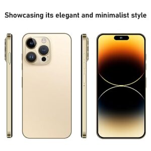 WV LeisureMaster A14pro Max Unlocked Phone, 6+256GB Android 13.0 Smartphone, 6.82-inch HD Screen, Dual SIM, Dual Standby, 6000 mAh Battery, 64MP Camera, 2796 * 1290 Resolution 5g Phone（Gold）