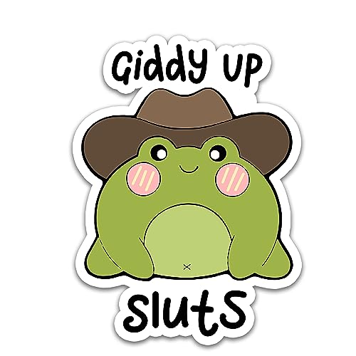 Akira Giddy Up Sluts Frog Sticker, Cowboy Hat Sticker, Cute Frog ...