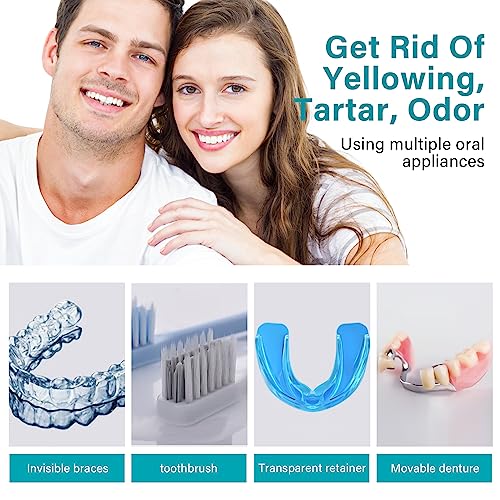 Retainer Cleaner, Denture Cleaner, Suitable for Stains, Discoloration, Odors, Fresh in 3 Minutes