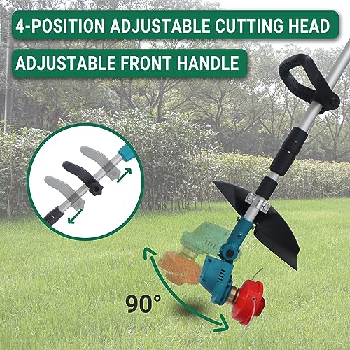 T TOVIA Brushless Electric Lawn Mower 28000RPM Cordless Grass Trimmer Length Adjustable Cutter Garden Tools Can use Mak1ta 18V - (Style: B, Color: Without Battery)