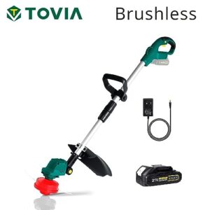 T TOVIA Brushless Electric Lawn Mower 28000RPM Cordless Grass Trimmer Length Adjustable Cutter Garden Tools Can use Mak1ta 18V - (Style: B, Color: Without Battery)