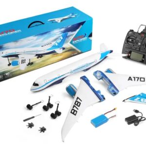 WLtoys XK A170 RC Airplane, 2.4GHz 4CH Remote Control Airplane with 3D/6G Mode Switchable 6-Axis Gyro, Brushless Motor - RC Toy Vehicle for Adults (HELIDIRECT)