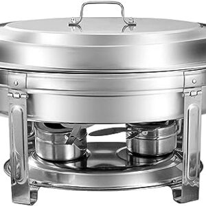 Oval Chafing Dish Set, Stainless Steel Food Warmer for Caterings Banquet Parties, Buffet Server Warming Tray with Water Pans and Fuel Holders