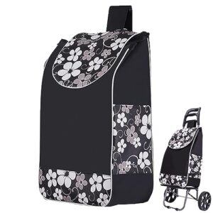 trolley bags for shopping cart replacement bag 7.87x12.60x25.98 inch foldable waterproof plum blossom oxford shopping cart bag with fasten tape for shopping grocery cart trolley bag shopping cart