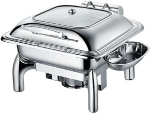 6 l chafing dish set, stainless steel buffet server warming tray with water pan & fuel holders, for restaurant catering parties weddings picnics food warmer