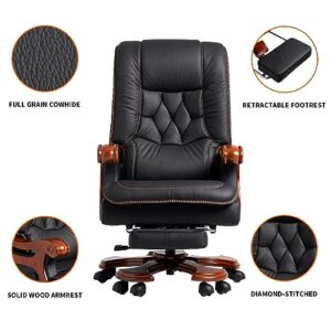 BaRdzo Office Chair Ergonomic Full Reclining Office Chair with Pedal (Color : Black, Size : As Shown)