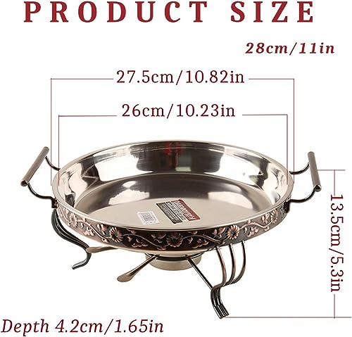 Stainless Steel Chafing Dish Alcohol Oven, Commercial Non Stick Grill Plate Barbecue Fondue Cookware, for Caterings Parties Buffet Server Warming Tray