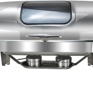 Chafing Dish Set, 9L Stainless Steel Buffet Trays Food Server with Fully Retractable Roll Top Lid, for Restaurant Catering Parties Weddings Picnics,Invisible