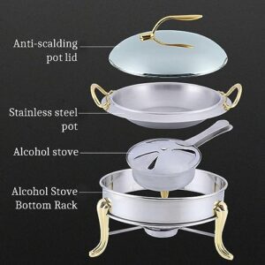 Chafing Dishe Food Warmers, Stainless Steel Buffet Server Trays W/Food Pan, Pot Lid, Solid Stand and Fuel Holder, for Parties, Weddings and Events