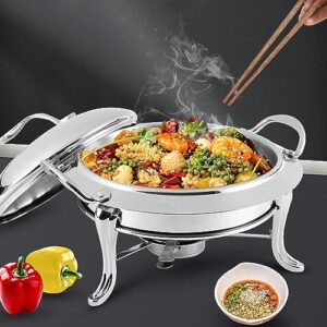 Chafing Dishe Food Warmers, Stainless Steel Buffet Server Trays W/Food Pan, Pot Lid, Solid Stand and Fuel Holder, for Parties, Weddings and Events