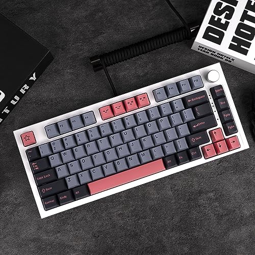 GEKUCAP Custom Keycaps 173 Keys Black Grey Pink Keycaps Double Shot PBT Keycap Set Cherry Profile for 60% 65% 75% 95% Cherry MX Switches ISO ANSI Layout Mechanical Keyboard