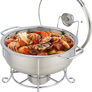 Chafing Dish Set, Stainless Steel Food Warmer with Water/Food Pans and Fuel Holders, Chafing Buffet Server Warming Tray for Kitchen Caterings Banquet Parties
