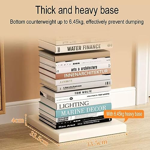 zktoermn Metal Spine Book Tower, 6/8-Tier Bookshelf Space-Saving Bookcase Display Shelf Stand for Books Photos Artwork, Pot Plant, Storage Holder Rack (Color : Black, Size : 33.5x33.5x107cm)