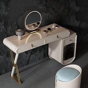 ZGNBSD Luxury Vanity - Makeup Table Vanity Table with Beauty Refrigerator, Vanity Set, Includes Makeup Mirror and Chair, Bedroom Vanity, for Her