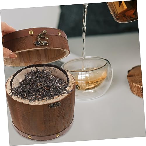 UPKOCH 1 Set vintage storage box containers for food glass coffee tea bags suitcase organizer tea holder mini tea storage containers Porcelain Tea Tin Vintage Tea Case Exquisite Tea Bin