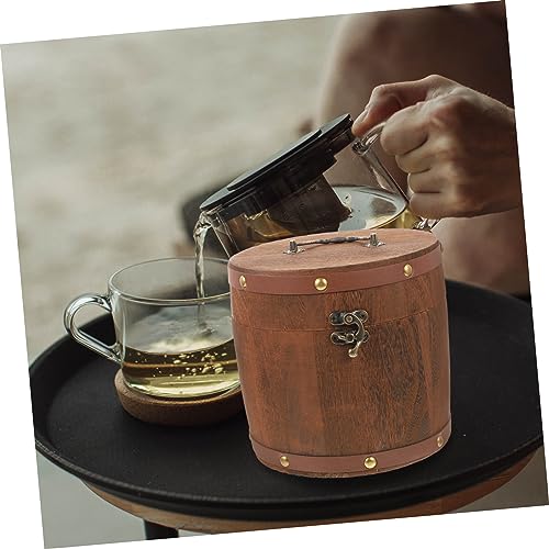 UPKOCH 1 Set vintage storage box containers for food glass coffee tea bags suitcase organizer tea holder mini tea storage containers Porcelain Tea Tin Vintage Tea Case Exquisite Tea Bin