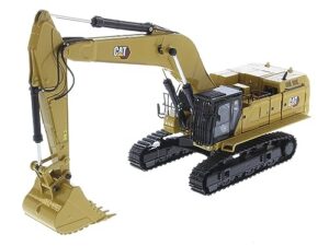 caterpillar 395 next generation hydraulic excavator (general purpose version) yellow with operator and additional tools high line series 1/50 diecast model by diecast masters 85709