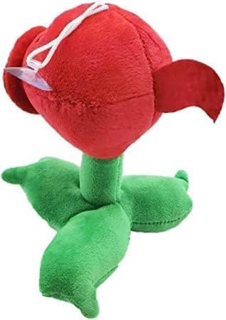 CNRPLAT PVZ Peashooter Plush PVZ Game Red Cute Stuffed Animals Figure Toy for Birthday, Hallowen Zombies Valentinas, Christmas, Super Gift Toy for Boys, Girls (9'' Red Peashooter Plush)