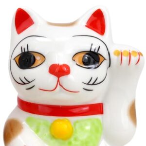 Maneki Neko Lucky Cat, Magnetic Salt and Pepper Shakers, Housewarming Gift and Home Decor, 2.25 by 3.75 Inches