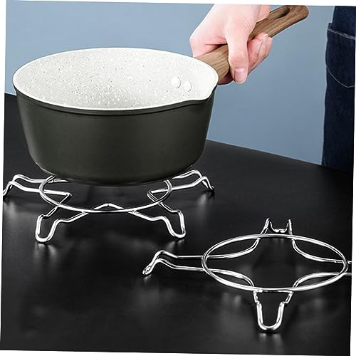 RORPOIR 2pcs Gas Stove Bracket Wok Pan Support Stand Milk Pot Grate Gas Stove Trivet Stainless Steel Saute Pan Oven Pans Kitchen Utensil Holder Gas Stove Support Rings Gas Stove Supports