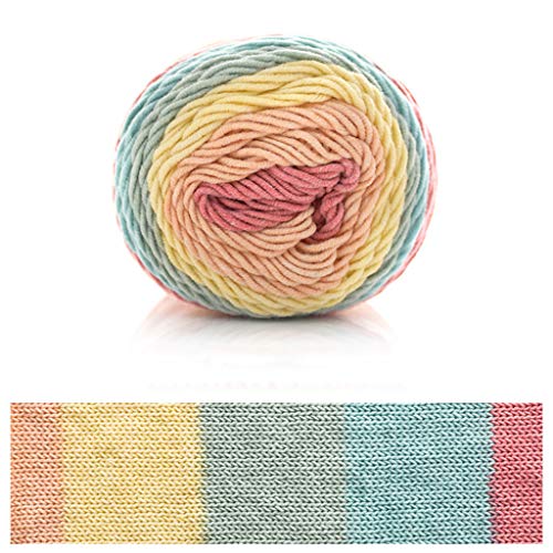 100g Rainbow Cotton Knitting Yarn 5 Strand Hand-Woven Crochet Thread for Blanket Yarn