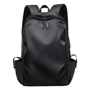 ellymi backpack fashion new pattern simple solid color large capacity practical computer bag travel leather (black, one size)
