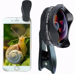 Peanutech Macro Lens for iPhone Wide Angle Lens Magnifier Zoom Phone Camera Lens Kit for iPhone 14 13 12 11 X XS Xr Se 8 pro max Mini Samsung Most Phones