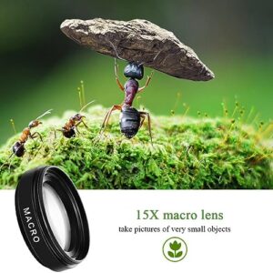 Peanutech Macro Lens for iPhone Wide Angle Lens Magnifier Zoom Phone Camera Lens Kit for iPhone 14 13 12 11 X XS Xr Se 8 pro max Mini Samsung Most Phones