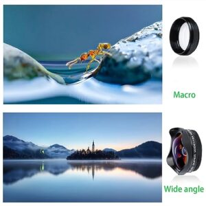 Peanutech Macro Lens for iPhone Wide Angle Lens Magnifier Zoom Phone Camera Lens Kit for iPhone 14 13 12 11 X XS Xr Se 8 pro max Mini Samsung Most Phones