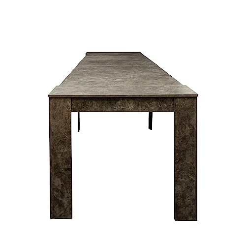 118.5" Extendable Marble Dining Table for 6-12 Pepole, Modern Large Kitchen Dining Room Table with Faux Marble Top & Space Saving Design, Extendable Wood Dining Table for Dining Room Office