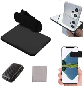 smartphone camera mirror reflection clip kit, mirror reflection mobile phone camera, travel mobile phone reflector shooting supplies, 2023 new adjustable mobile phone camera reflector clip kit (black)