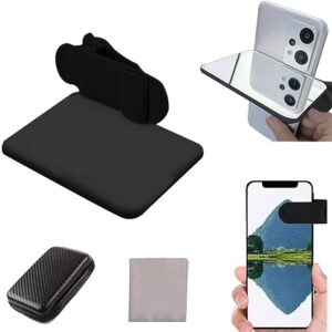 Smartphone Camera Mirror Reflection Clip Kit, Mirror Reflection Mobile Phone Camera, Travel Mobile Phone Reflector Shooting Supplies, 2023 New Adjustable Mobile Phone Camera Reflector Clip Kit (Black)