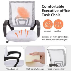 BestOffice Office Chair Ergonomic Desk Chair Mesh Computer Chair Lumbar Support Modern Executive Adjustable Stool Rolling Swivel Chair for Back Pain,White