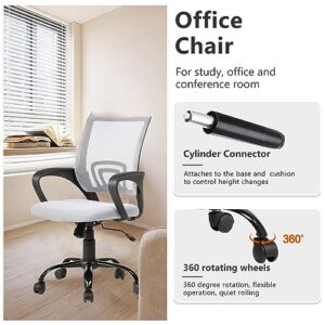 BestOffice Office Chair Ergonomic Desk Chair Mesh Computer Chair Lumbar Support Modern Executive Adjustable Stool Rolling Swivel Chair for Back Pain,White